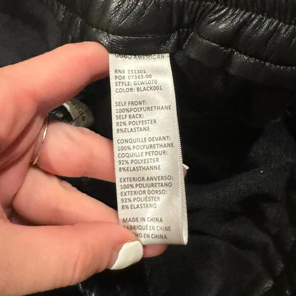 Good American Black Vegan Leather Wide Leg Pants XL 4 - Picture 6 of 9